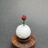 Mini Lámpara Rosa del Principito en Origami - Luna Iluminada con Domo de Vidrio - Imagen 7